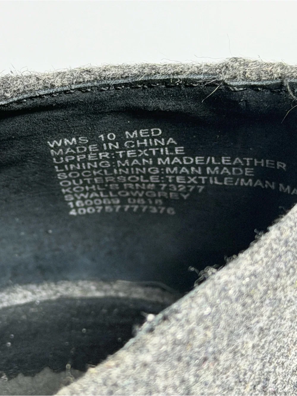 Simply Vera Vera Wang Gray Wool-Style Slip-On Flats 10